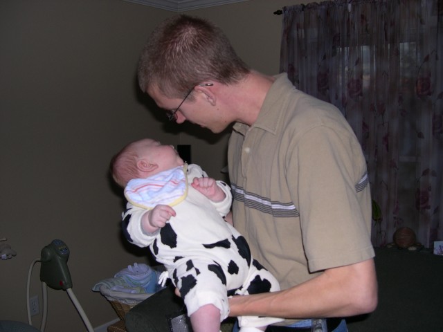 Daddy and the cow