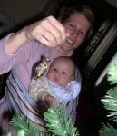 Mommy shows Nicky the ornaments