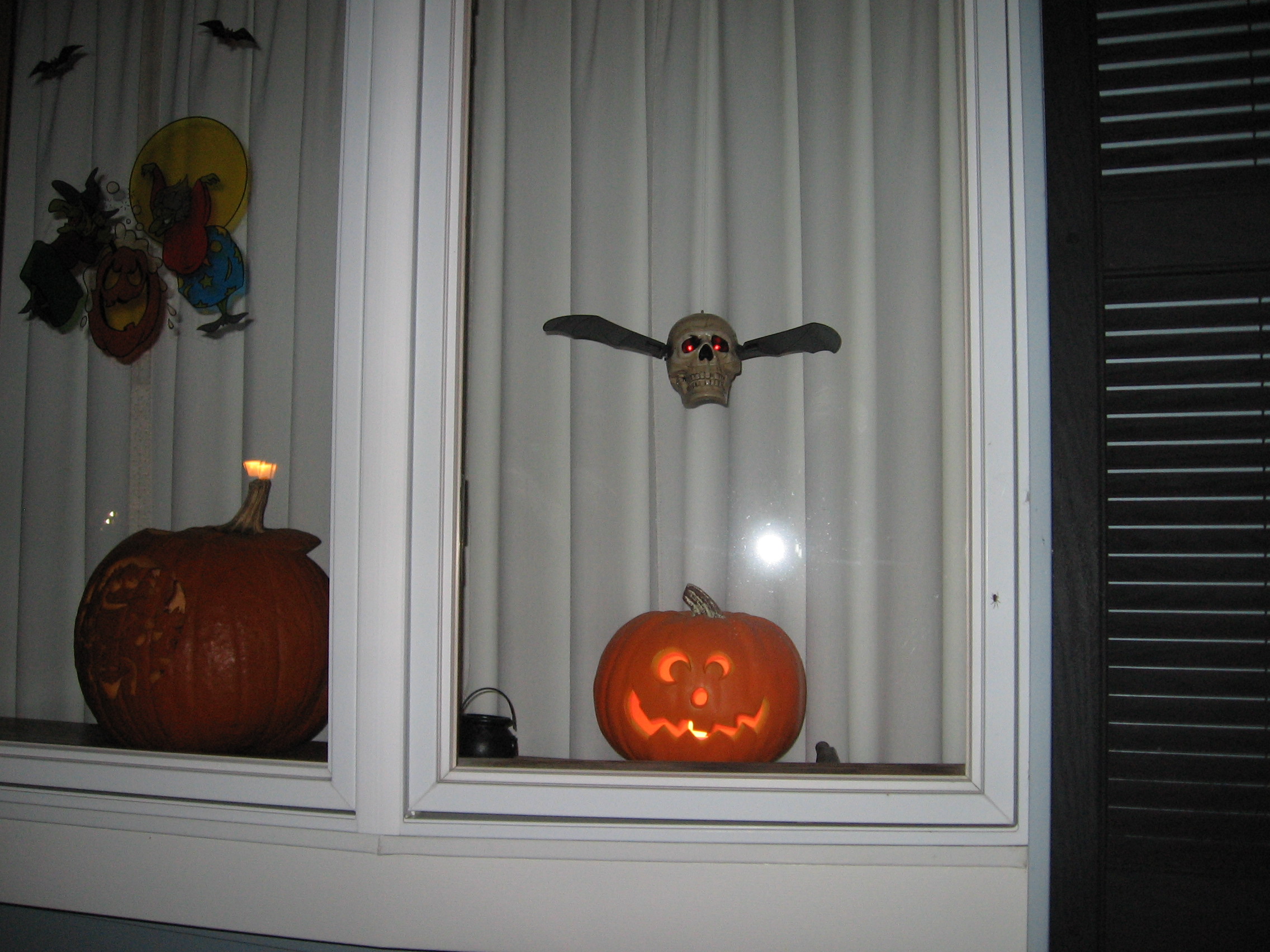 Flying Skull in window