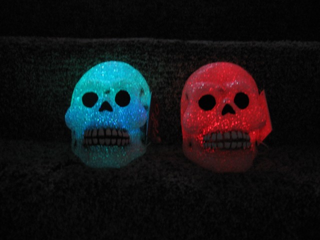 New fiber optic skulls purchased after Halloween