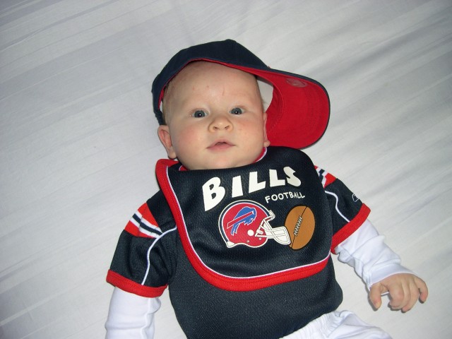 Nicky in his Buffalo Bills outfit