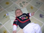 Nicky in his Buffalo Bills outfit