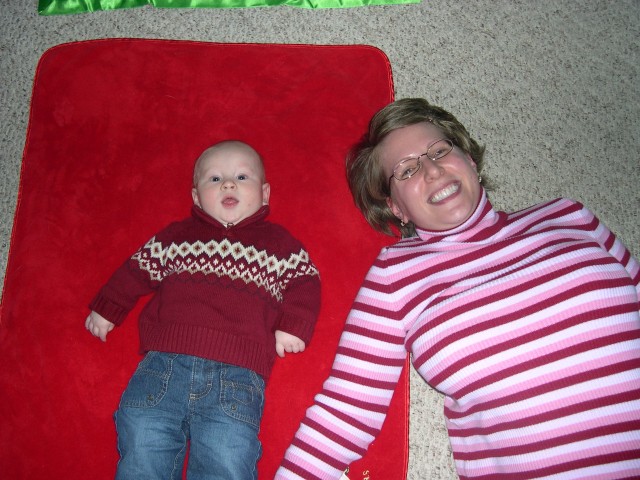 Nicky and Mommy on the floor