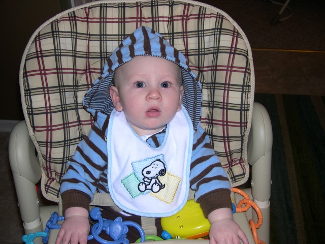 Nicky in his high chair