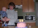 Nicky's getting ready to help Mommy blow out the candles!