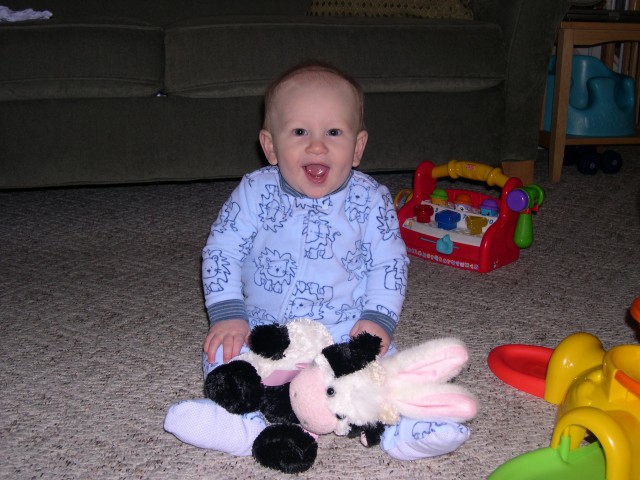 Nicky likes his Easter cow!