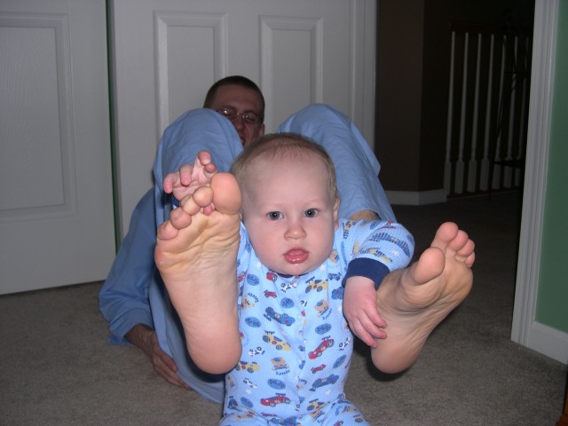 Someday he'll have feet like that!