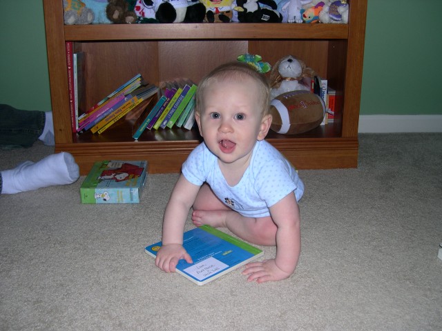 Nicky looking at a book