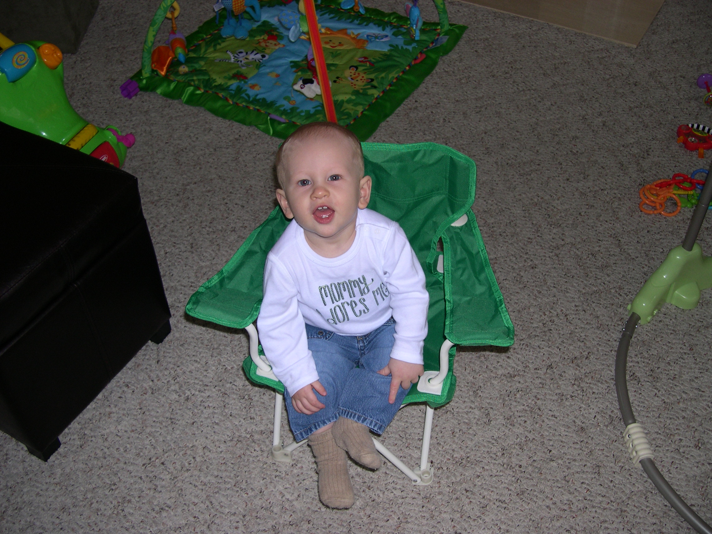 Nicky likes his chair!