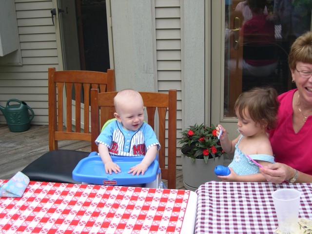 Ella's not eating the bubbles (or so she says!)