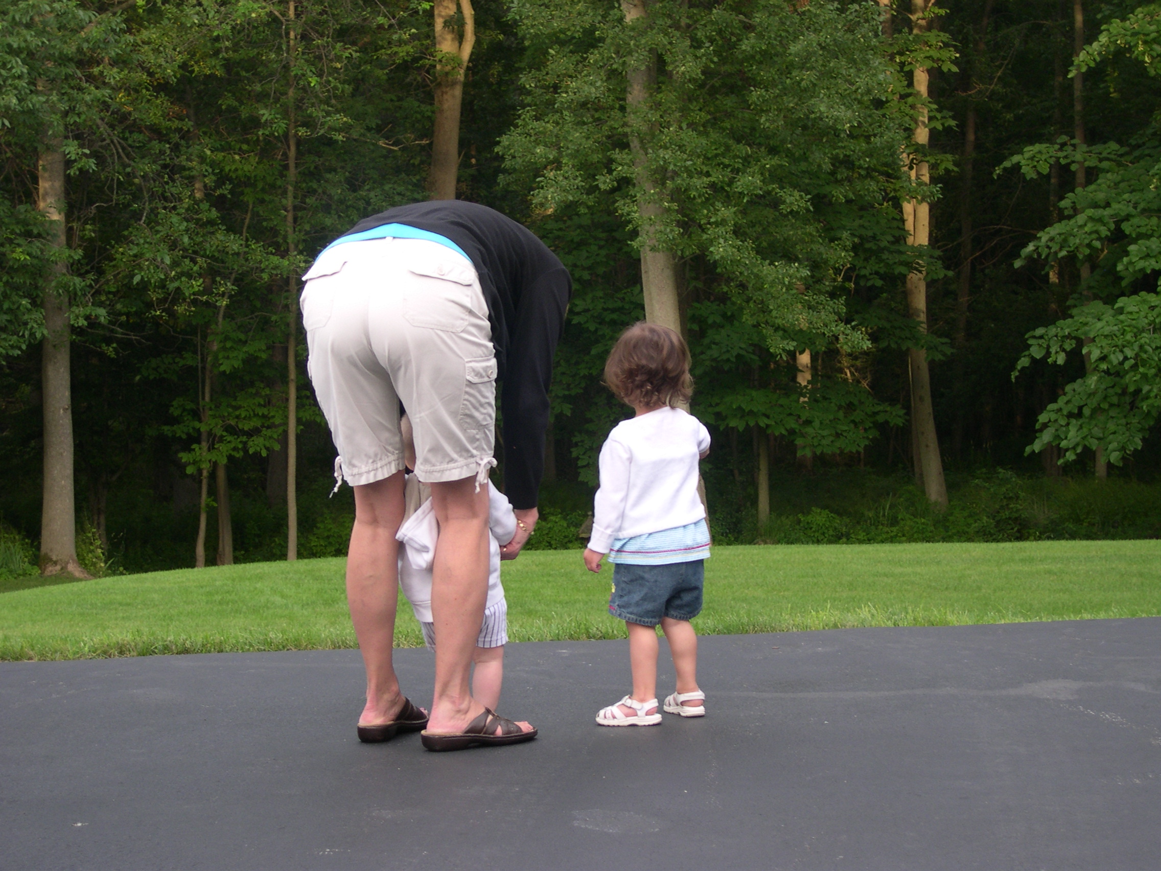 Nicky walking with Aunt Patty