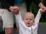 Nicky walking with Aunt Patty