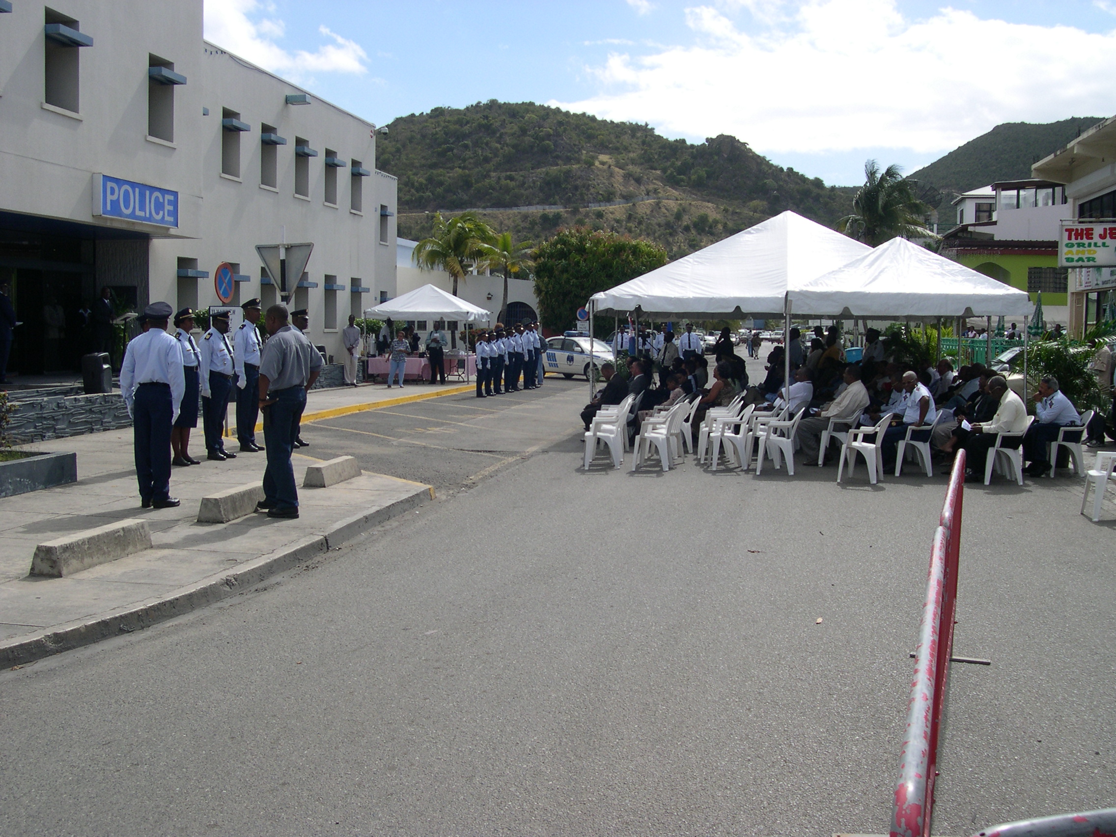 Six new police officers being sworn in