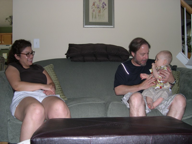 Nicky sits with Uncle Don and Aunt Ruby