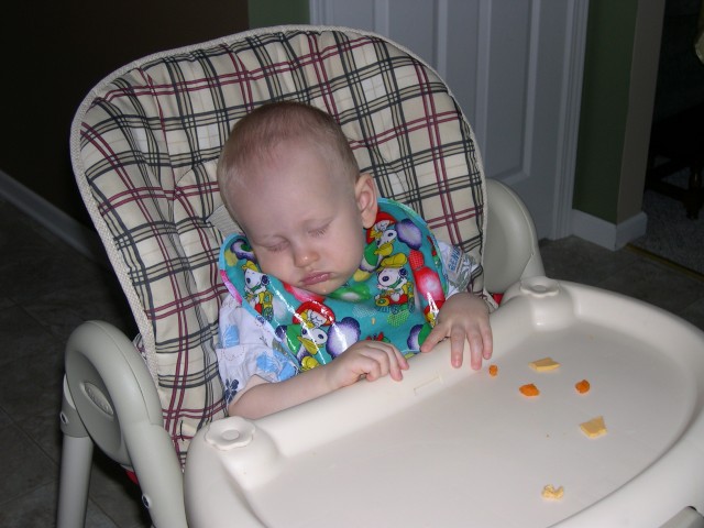 He passed out while eating dinner!