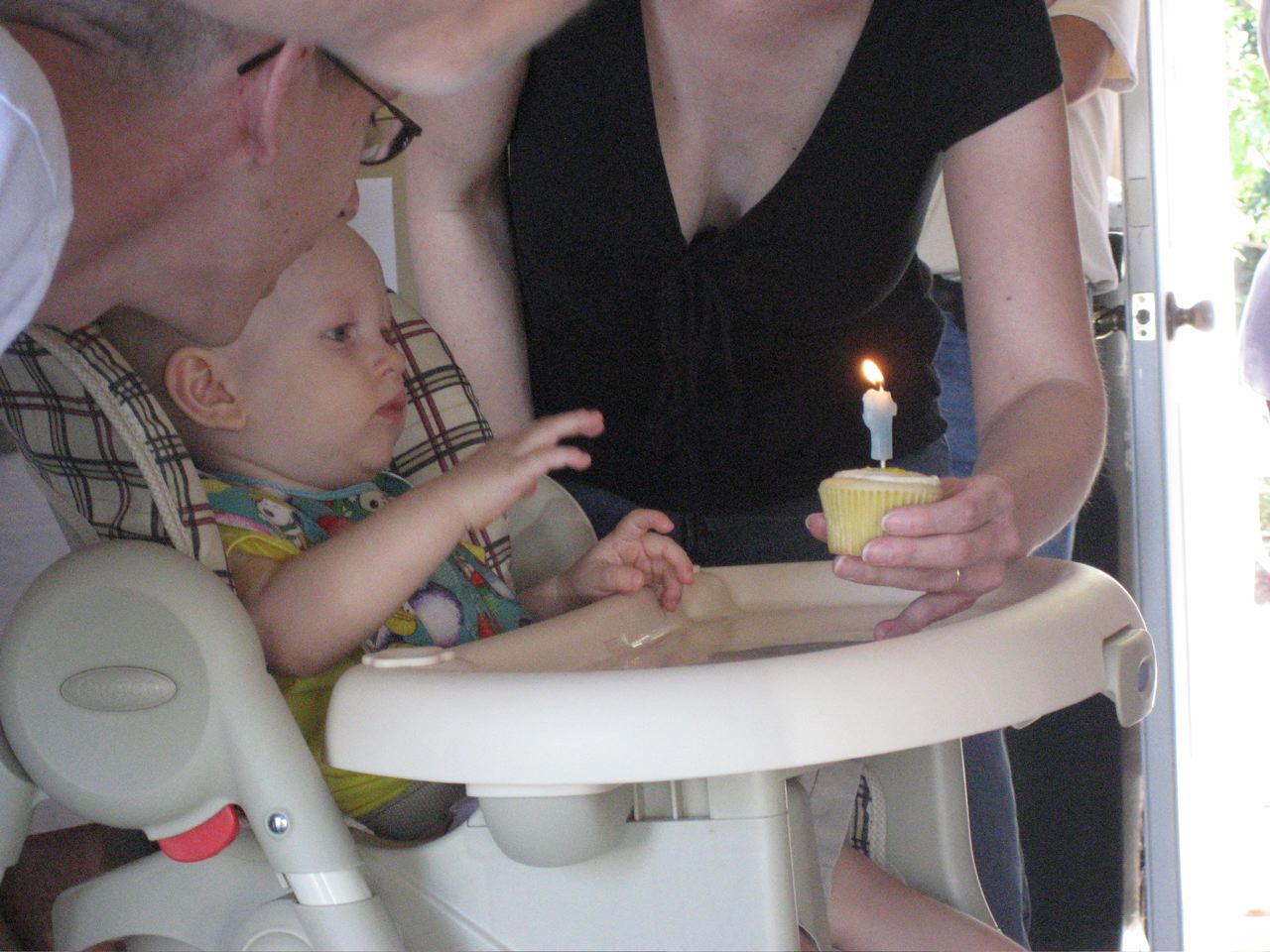 Nicky's first birthday cupcake