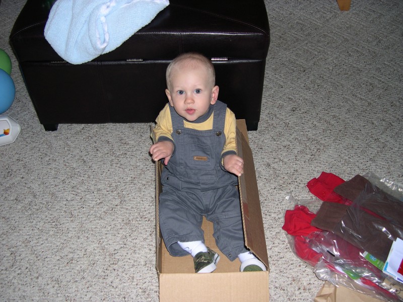 Nicky in the box from BabyCenter.com