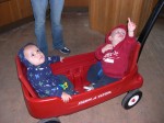 Nicky showing Parker the fan in the babboon house