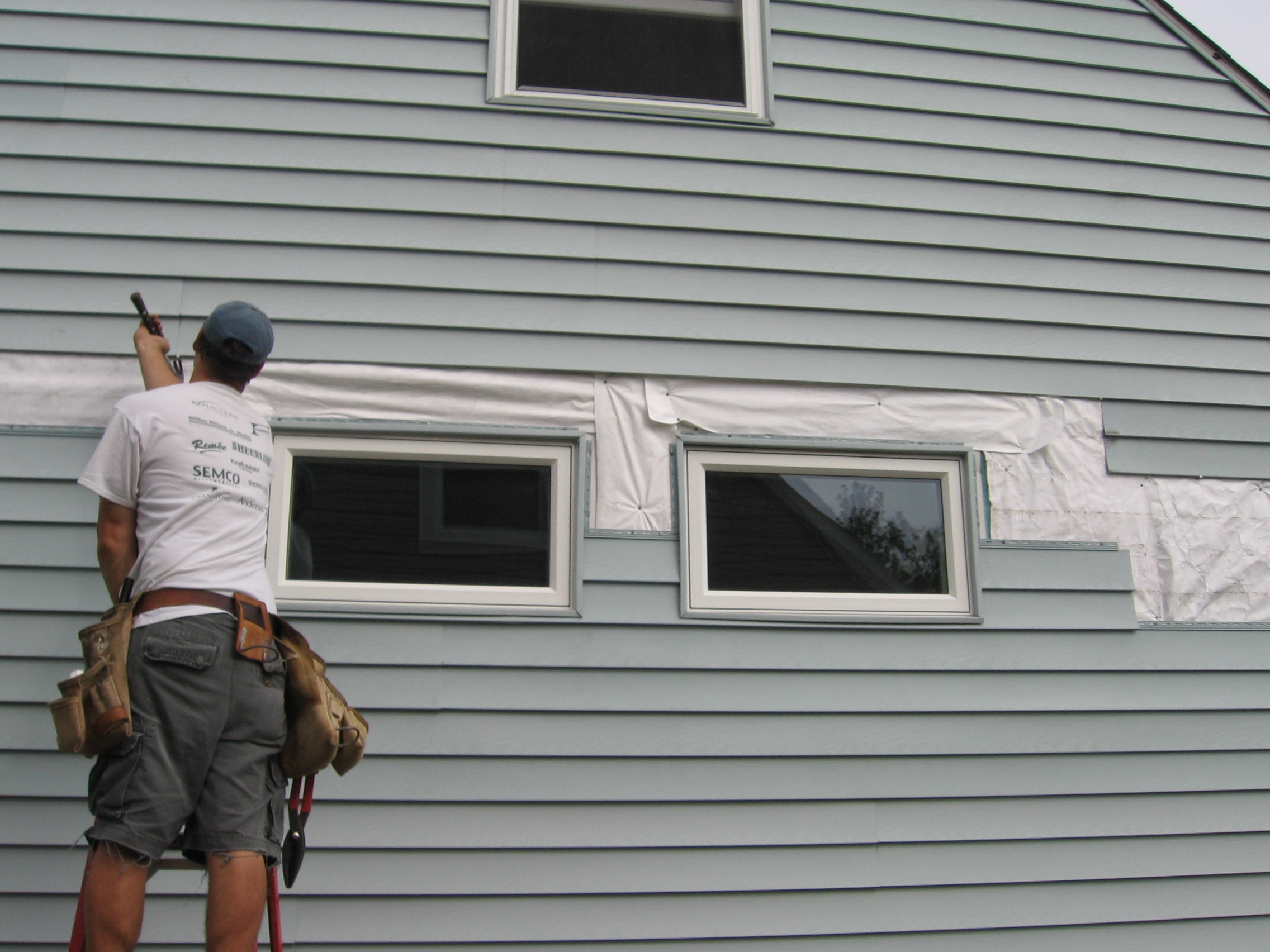 Replacing siding on bedroom side of house