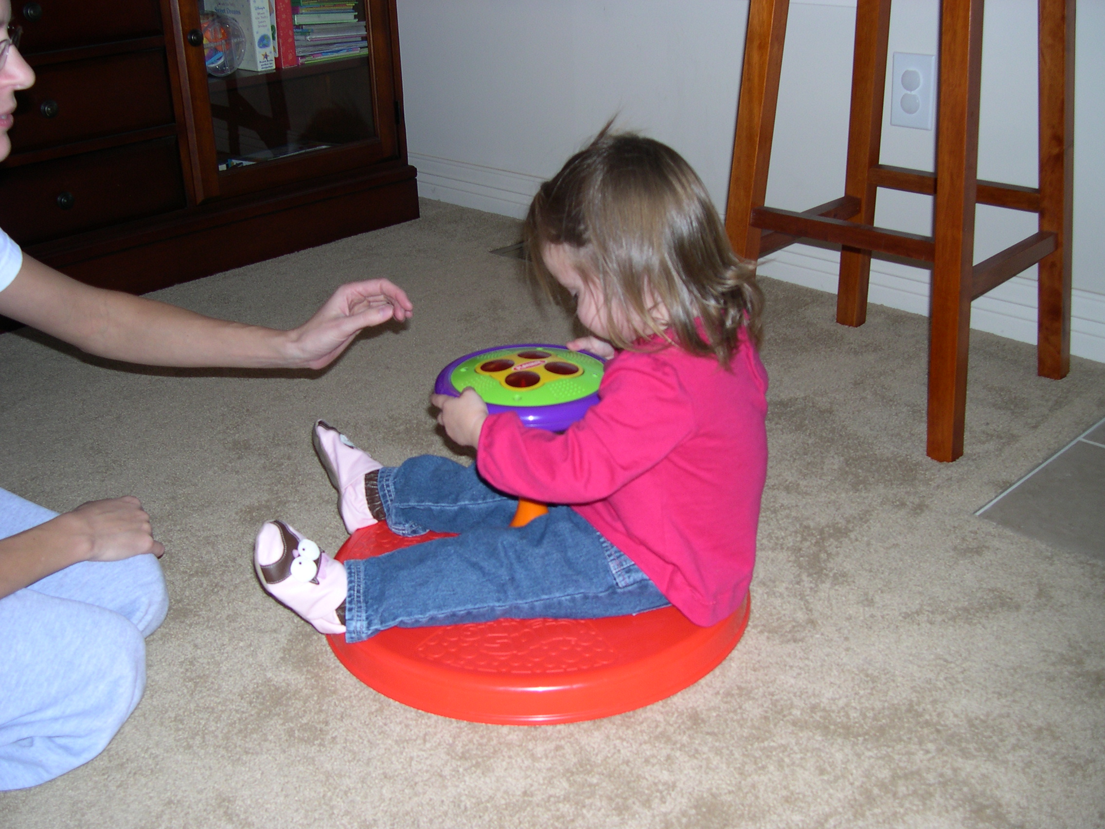 Abbie on a spinner