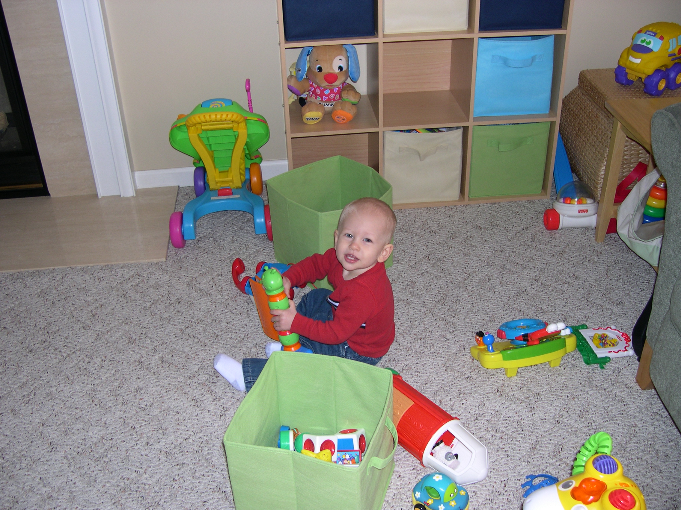 Nicky reading his story book from Great Aunt Tricia and Great Uncle Don