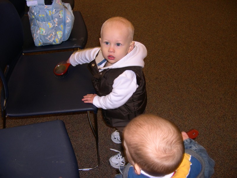 Nicky and Parker with their brushes 