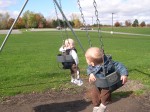 Nicky and Parker swinging