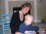 Nicky and Mommy reading his Halloween book