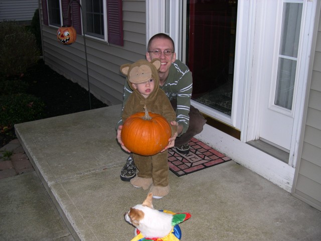 Daddy, Nicky and the pumpkin