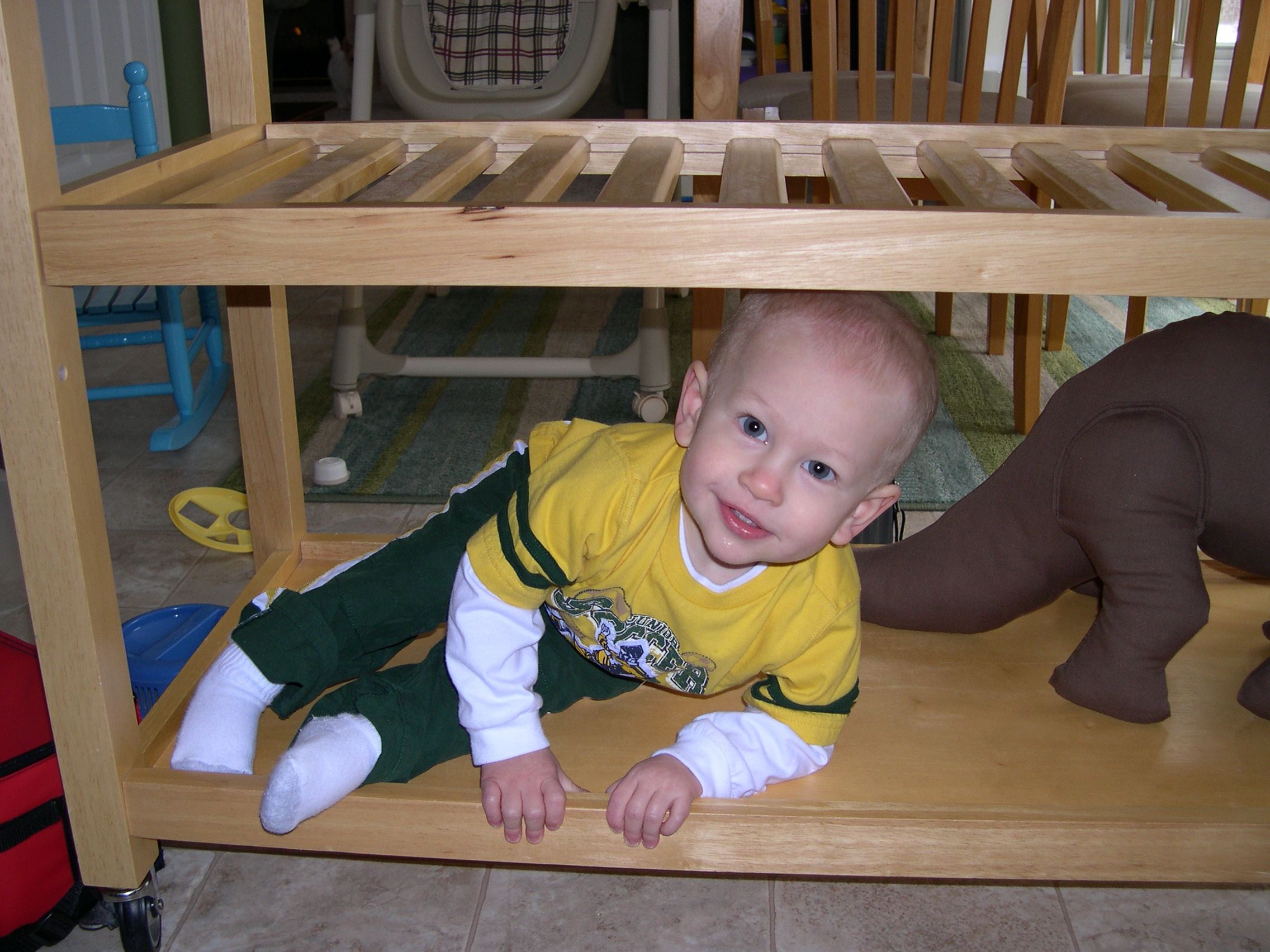 Nicky on the kitchen cart