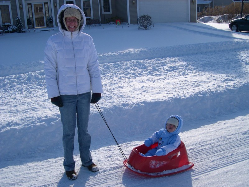 Mommy and Nicky in the cold