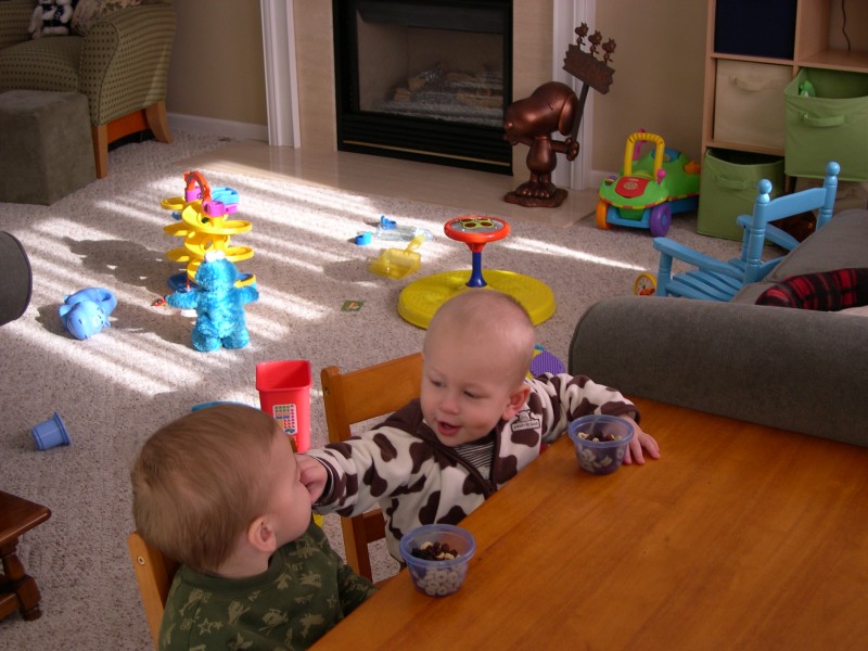 Nicky feeding Parker