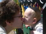 Nicky and Mommy kissing