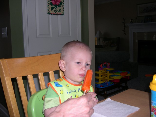 Nicky's first popsicle