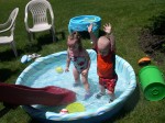 Getting ready for a big splash in the pool