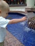 Tossing money into the fountain