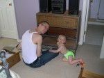 Nicky and Daddy fixing the dresser drawer