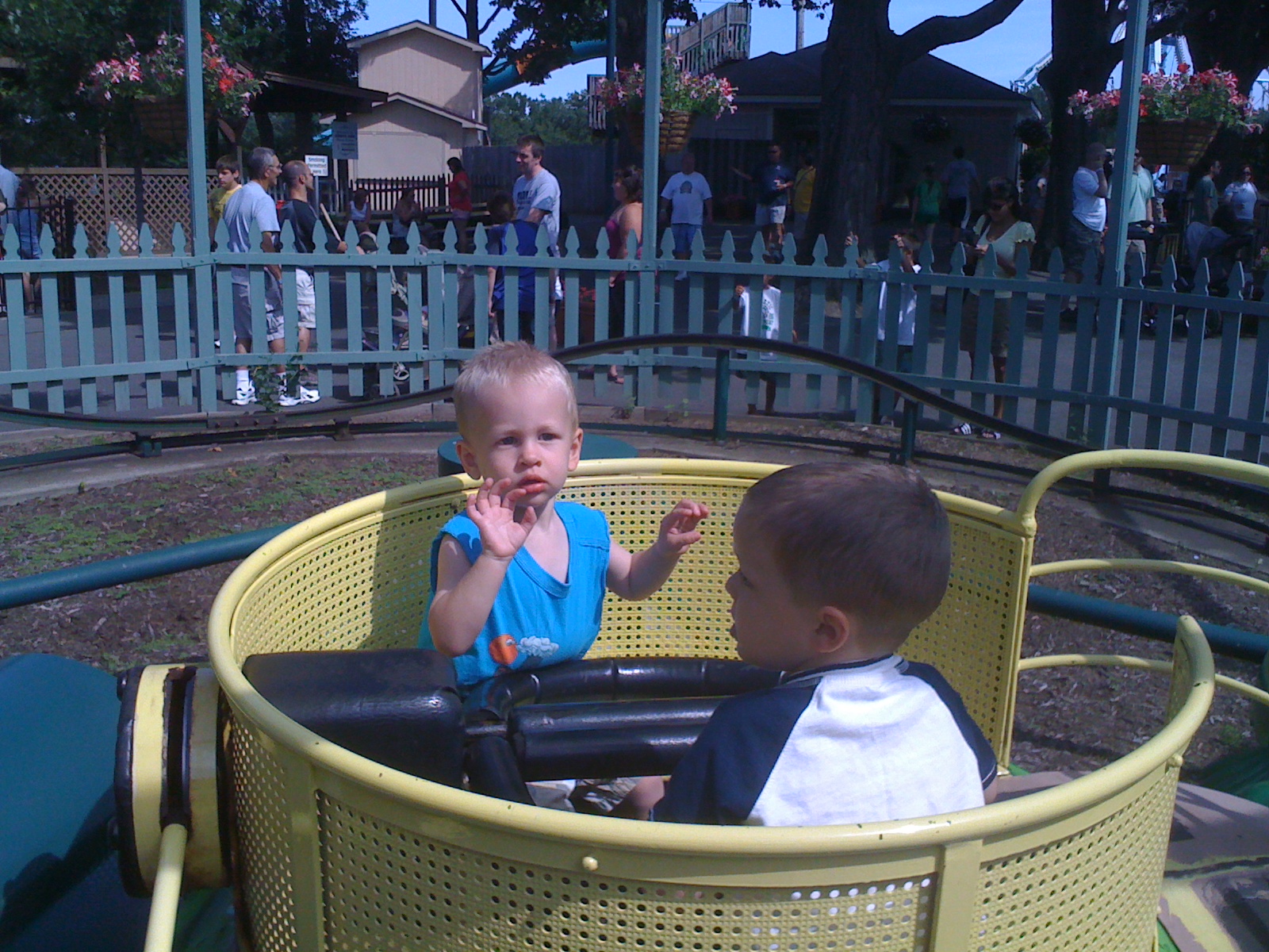 Nicky and Ben on the roller coaster