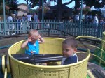 Nicky and Ben on the roller coaster