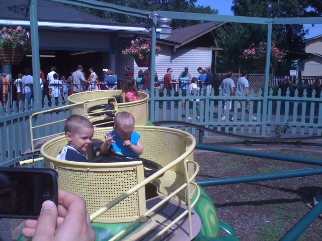 Nicky and Ben on the roller coaster