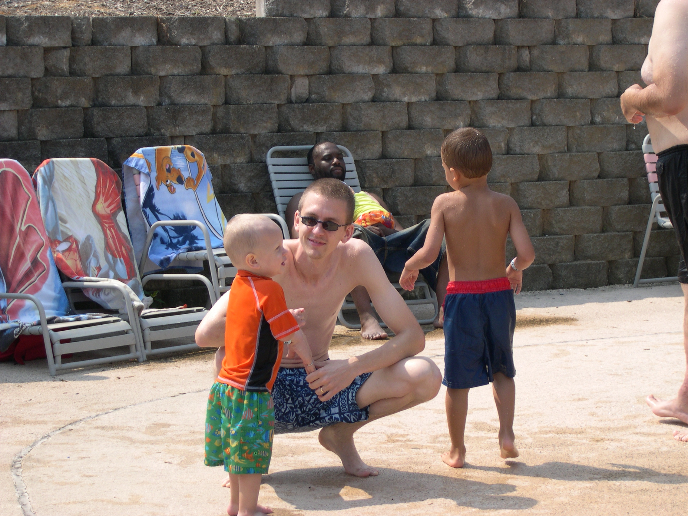 Nicky and Daddy at the pool at Seabreeze