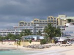 Looking back at the hotel from the beach