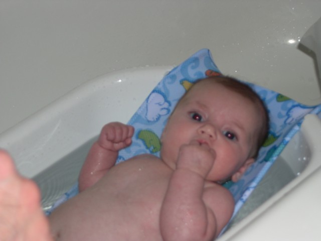 Abbie taking a bath