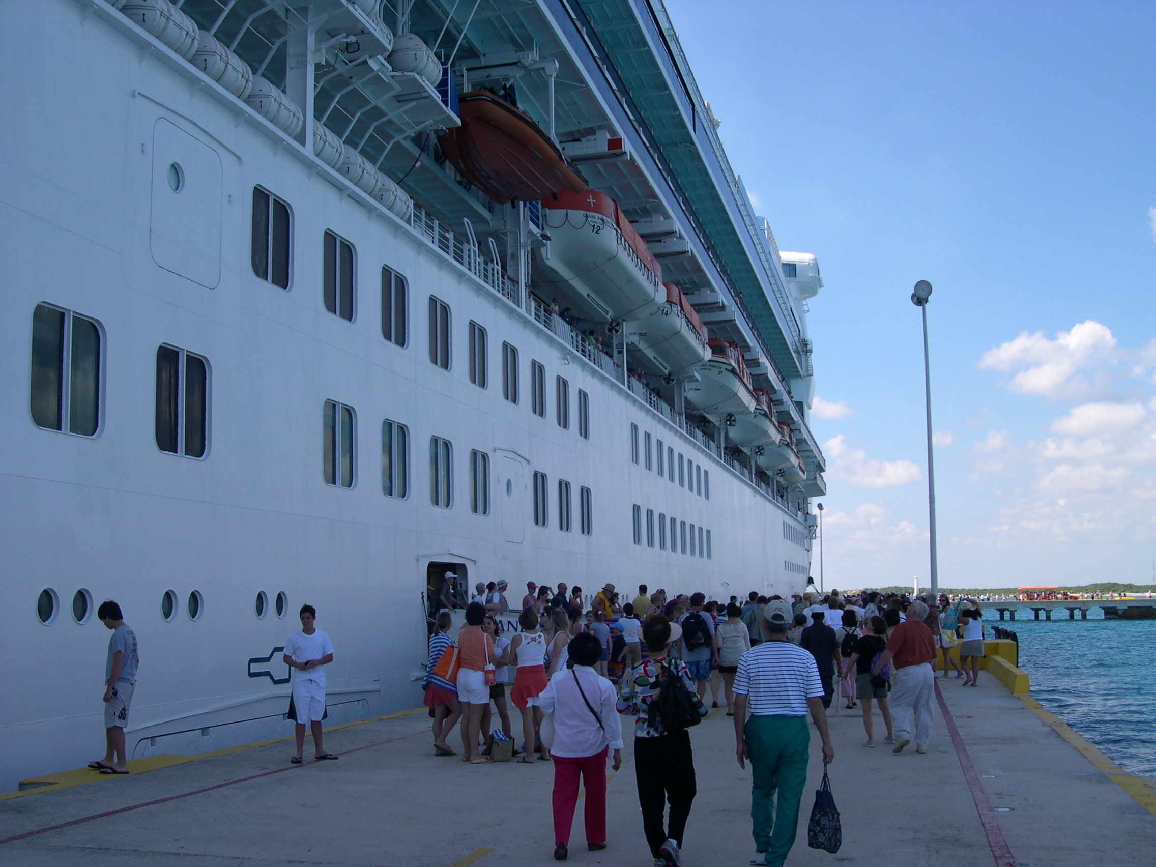 Walking the long dock to Costa Maya