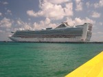 The Grand Princess docked at Costa Maya