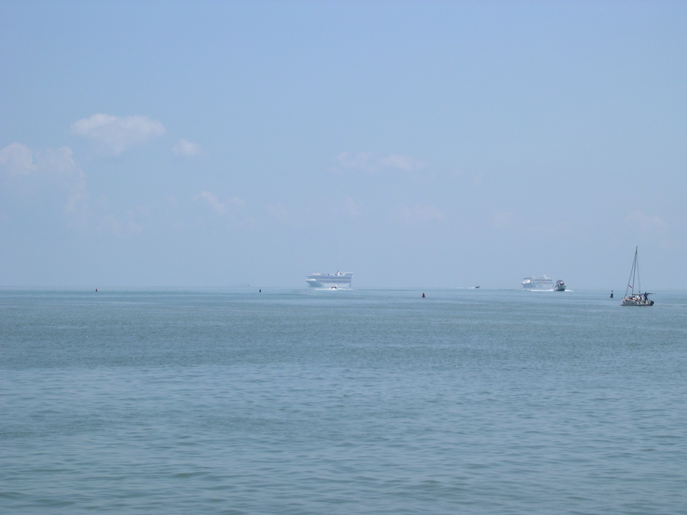 The Grand Princess waiting outside of Belize