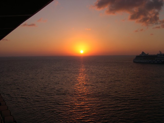 Sunset off the coast of Belize