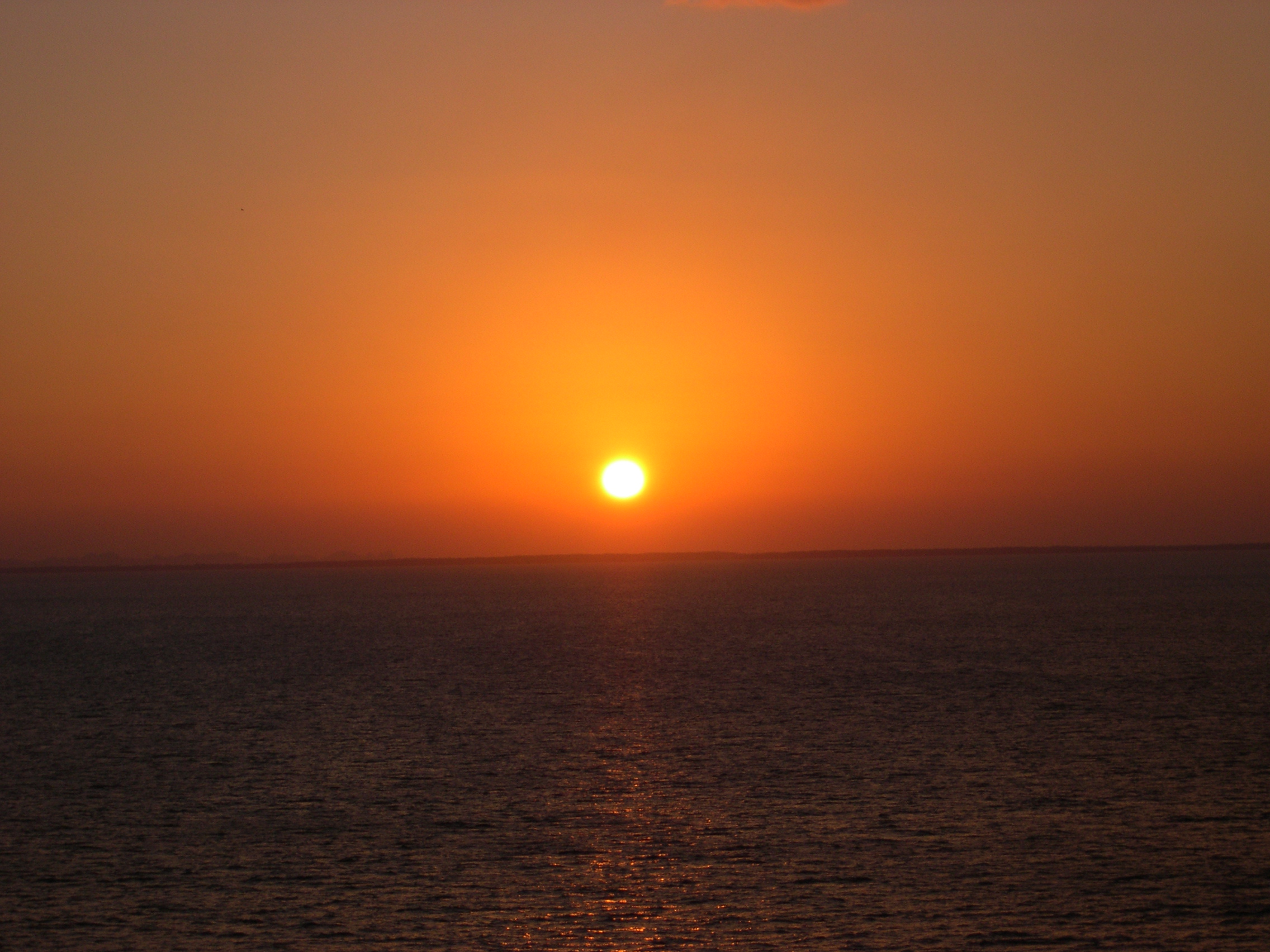 Sunset off the coast of Belize