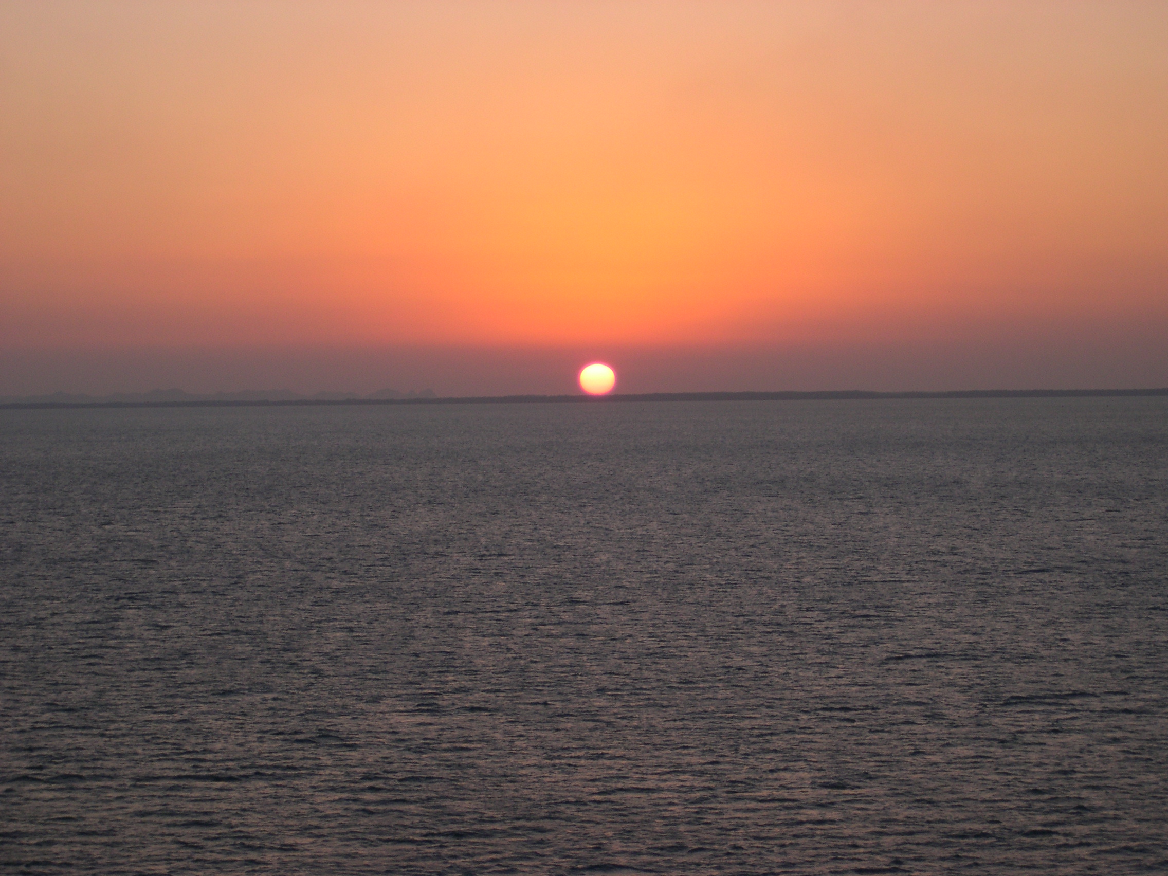 Sunset off the coast of Belize