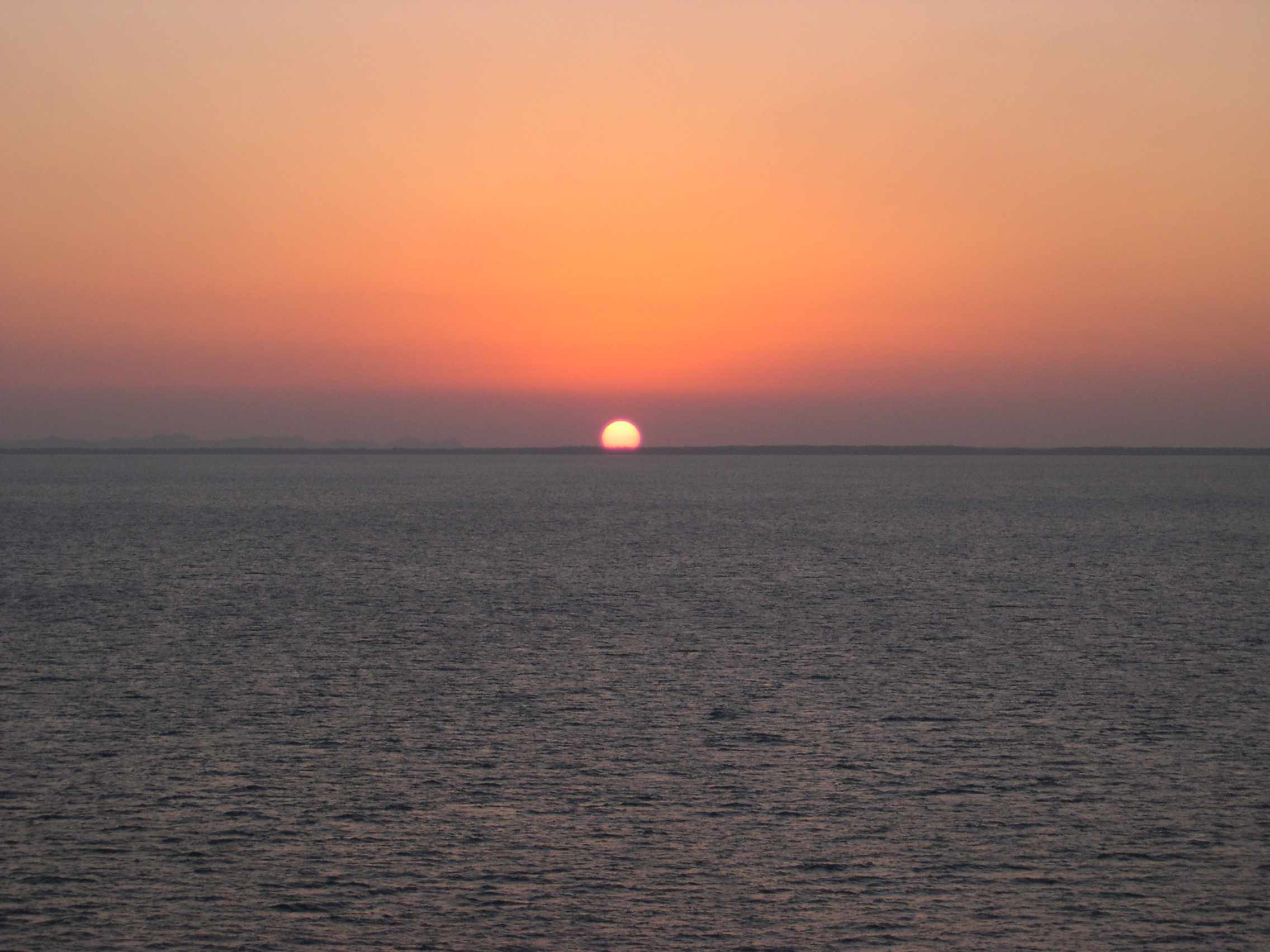 Sunset off the coast of Belize